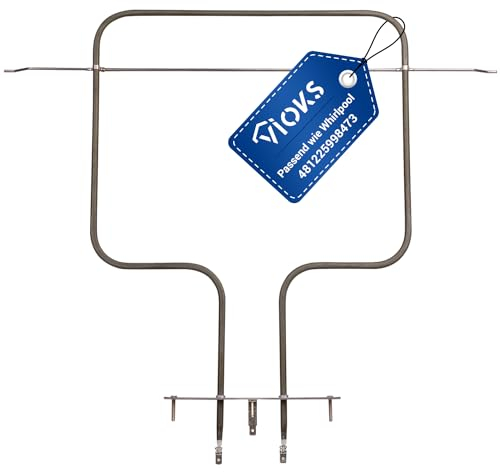 VIOKS Heizung Heizelement Oberhitze 900W 230V für Bauknecht Whirlpool 481225998473 900W 230V Elektro Heizstab für Backofen Herd Ignis Philips Algor Indesit Ariston