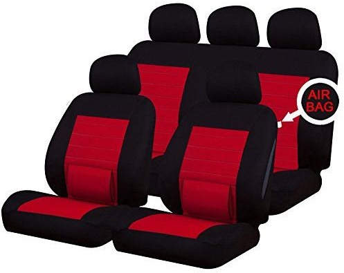 UKB4C Red Full Set Front & Rear Car Seat Covers for Berlingo Multispace 08-On