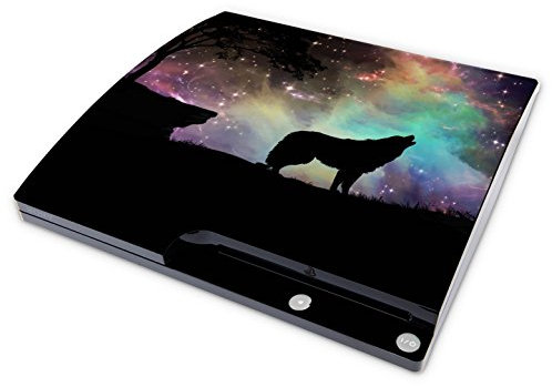 Skins4u Aufkleber Design Schutzfolie Vinyl Skin kompatibel mit Sony PS3 Playstation 3 Slim Konsole Howling to The Stars