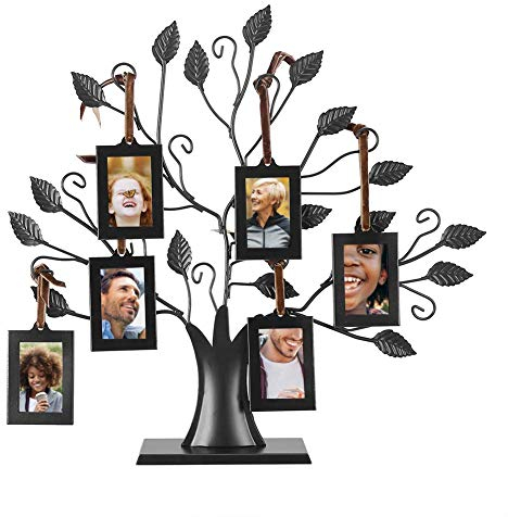 Fotorahmen Stammbaum Fotobaum, Moderner Fotos-Anzeigebaum Familien Bilderrahmen, Metallfamilien Foto-Rahmen-Anzeigen-Baum mit hängenden Bilderrahmen Hauptdekor (Klein)