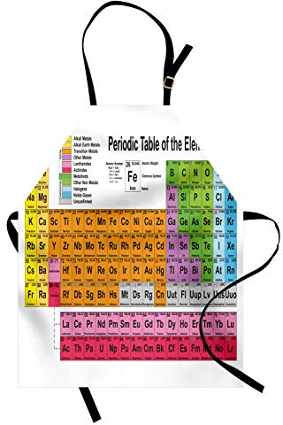 ABAKUHAUS Periodensystem Kochschürze, Chemie-Liebhaber, Unisex-Küchenlätzchen mit verstellbarem Hals für Kochen Gartenarbeit, 67 cm x 80cm, Orange Rosa