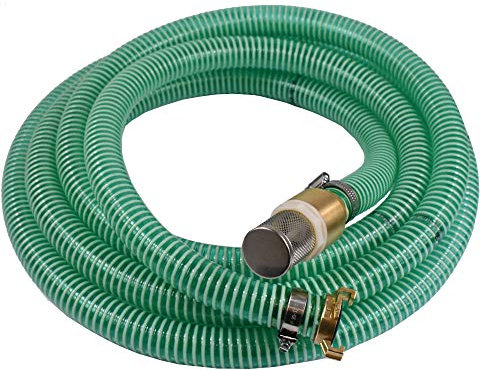 1 Zoll Saugschlauch Druckschlauch 25mm Innendurchmesser mit Saugkorb, Rückschlagventil + Schnellkupplung (7m)