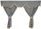24/7Auto Graue Vorhänge + Dekorationen, 7-teiliges Set für Actros MP4 2011+ Trucks Big Space Cab