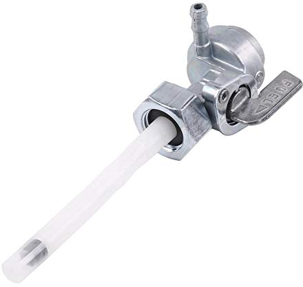 Keenso Interrupteur d'Essence de Moto, Interrupteur de Valve d'Alimentation d'Essence de Moto, Rotatif ON-OFF-ON, Argenté