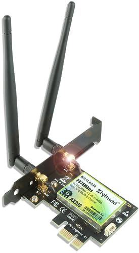 WLAN Karte PCIe WiFi 6 Bluetooth 5.2, Intel WiFi 6 AX200, Bis zu 2974Mbit/s PCIe WiFi 6 Karte, 5G/2.4G WLAN Netzwerkkart für PC Windows 11/10(64bit)