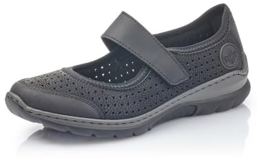 Rieker Damen Low-Top Sneaker L32B5, Frauen Halbschuhe,straßenschuhe,Strassenschuhe,Sportschuhe,Freizeitschuhe,Turnschuhe,schwarz (00),42 EU / 8 UK
