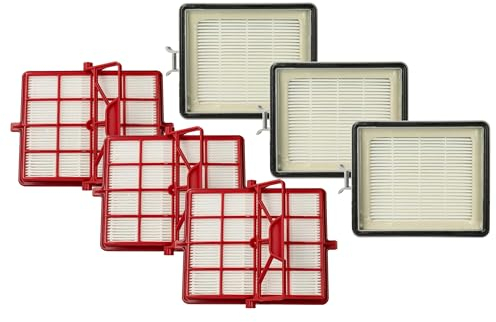 vhbw Filter-Set kompatibel mit Lux Intelligence Series, AP11, S115 Staubsauger - 6x Filter (Nachmotor-Filter, Kombifilter)
