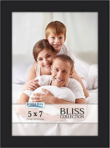 Icona Bay 13x18 cm schwarzer Bilderrahmen, moderner Holzverbundrahmen, Tisch- oder Wandmontage, Bliss-Kollektion