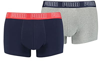 PUMA 2 er Pack Short Boxer Boxershorts Men Pant Unterwäsche kurz 100000884, Farbe:006 - Blue/Grey Melange, Bekleidungsgröße:S