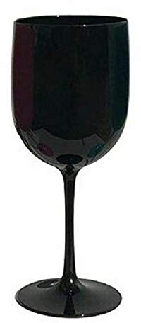 ausuky Goblet Glass Party Cup Acrylic Wine Glass Juice Drink Champagne Stemware (black)