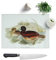Glass Chopping Board - Blue-Billed Duck by Elizabeth Gould - Textured Worktop Saver Cutting Board - Heat Resistant, Shatterproof and Hygenic - 39 x 28.5 cm