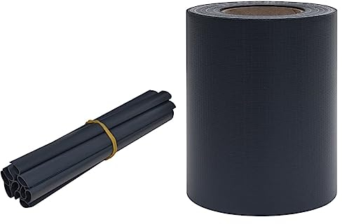 vidaXL Ecran d'Intimité de Jardin Panneau de Clôture Barrière d'Intimité Décorative Chemin Allée Arrière-cour Extérieur PVC 35x0,19 m Gris Foncé Mat