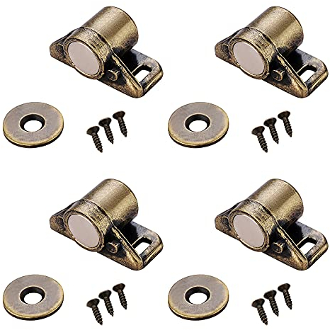 4 Calamite per Mobili Chiusura Serratura Magnetica Porta Interna Serratura magnetica per Armadietto con Viti Magnete di Chiusura del Mobile da Cucina per Ante Dell'Armadio Armadi per Ufficio in Casa