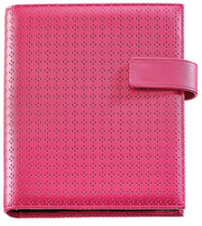 Miquelrius – Kalender für 16 Monate, September 2021 – Dezember 2022 – Tagesansicht, aktive Größe 117 x 182 mm (ca. A6) – Kalender aus Leder mit Ringen – Fuchsia – Katalanisch