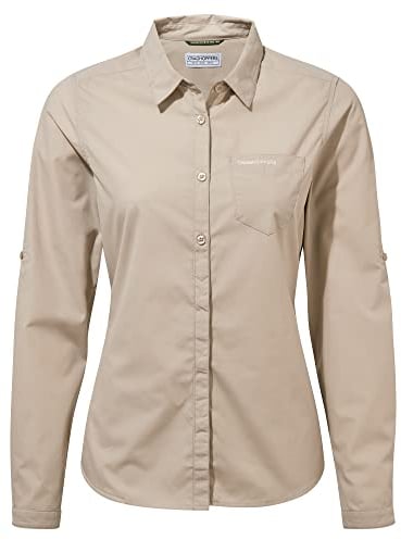 Craghoppers Damen Kiwi Ii Langarmshirt Hemd, Desert Sand, 46 EU
