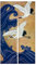 LIGICKY Japanischer Stil dick Leinen Noren Lang Vorhang Tür Vorhang Raumteiler Tapisserie für die Heimtextilien, Grün, Gekrönten Kran und Welle (85 x 120 cm)