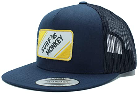 Dressed IN Music Play with ME Full Patch Snapback - Surf Monkey® - Baseballkappe für Herren/Damen, Einheitsgröße, Verstellbarer Hysteres, flaches Visier, blau