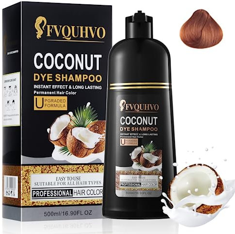 Fvquhvo Coco Cherry Brown Hair Dye Shampoo für die Haare, Instant-Shampoo für braunes Haar, 3-in-1, braune Haarfarbe, 16,90 FlOz, für Frauen und Männer, langlebig und einfach