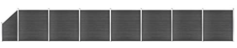 Yolola WPC-Sichtschutz-Zaun, Steckzaun, Gartenzaun Komplettset, 1311 x (105-186) cm Schwarz