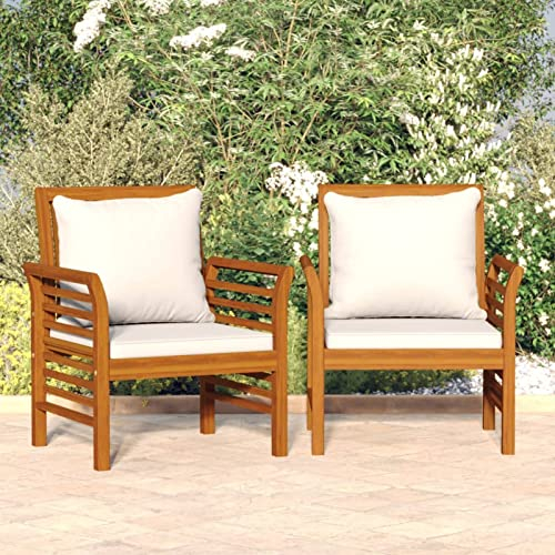 Festnight Gartenstuhl Holz mit Armlehnen 2er Set Balkonstuhl Gartensessel Terassenstuhl Massivholz Balkonmöbel Bistrostuhl Garten Essstuhl Stühle Balkon Terrasse Gartenmöbel