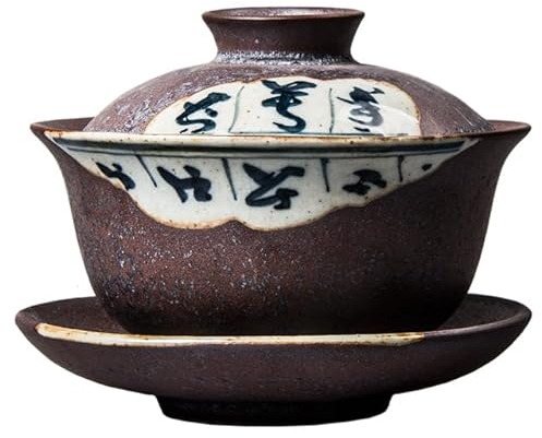 JIANNA 120ml Gaiwan antico per zuppiera in ceramica da tè con coperchio Parola Teaware Kung Fu Cerimonia del tè Set Tazze da caffè Ciotole Vintage Chawan