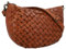 Gusti Leder Umhängetasche Damen - Clover – Halbmondförmige Ledertasche Damen aus Rindsleder - Vintage Umhängetasche Leder mit Retro Flechtdesign