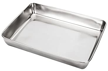 OQHAIR Bandejas Bandeja de Almacenamiento de Acero Inoxidable Plato Hondo Rectangular Frutas Pasteles Pan Platos de Comida Servir al Vapor Cocina Utensilios de Cocina (Color: 1)