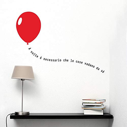 Adesivo murale per decorazioni domestiche con motivo a palloncino rosso volante colore personalizzabile 50x180cm