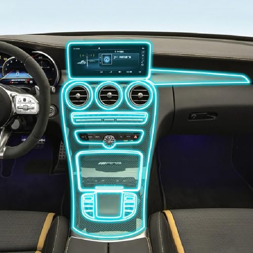 CKLS Auto Innenraum Piano Board Schutzfolie TPU Transparent Selbstklebende Folie Für Mercedes-Benz Class-C AMG 2019-2023