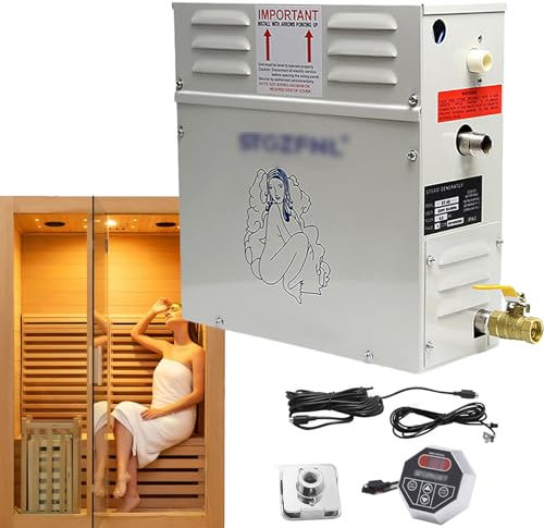 Roboraty Heim-Dampf-Duschgenerator, automatische Abschaltung, Dampf-Duschset, Dampfbad-Spa-Generator, wasserdichter Controller, Timer 35–55 ℃,6000W