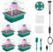 BTONGE Lot de 5 Mini serres programmées - avec contrôleur de minuterie - Luminosité réglable - Spectre ollem - Serre d'intérieur avec Couvercle et Ventilation - 10 étiquettes, 2 Outils