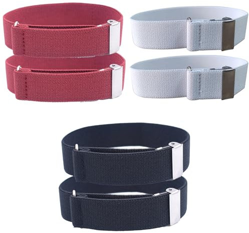 ZEACCT 3 Pairs Adjustable Anti-Slip Shirt Sleeve Garters - Elastic Cuffs for Men, Ideal for Formal Wear, Business Attire, and Everyday Use
