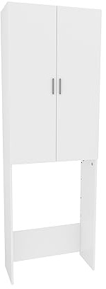 Vicco Mobile porta lavatrice Martha, Bianco, 64 x 190 cm | con 2 ante lunghe, per la conservazione di detersivi e accessori da bagno