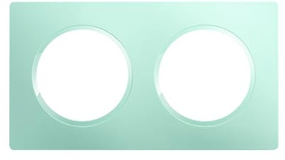 DEBFLEX - Casual Evo - Plaque de Finition - Enjoliveur Pour Prises et Interrupteurs - 2 Postes - Remplaçable - ABS - Pour Installation Encastrée - Vert d'Eau - 158 x 86 x 10 mm