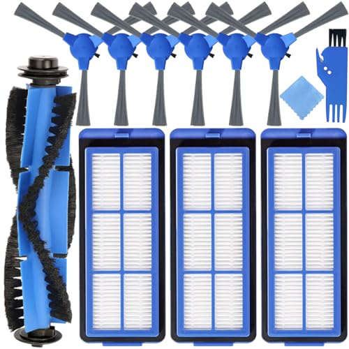 EATBALE Ersatzteile Zubehörset für Eufy RoboVac 30C MAX/G30 Edge/11S Max/15C Max/G30/G30 MAX/G30 Hybrid Saugroboter, 1 Hauptbürste Walzenbürste, 6 Seitenbürsten, 3 HEPA-Filter (10 Stück)