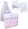 Generisch Baby Delux Babybett Komplett Set Kinderbett 60x120 cm umbaubar zum Juniorbett weiß 10-TLG Max Bettset Matratze Chiffonhimmel (Princess)