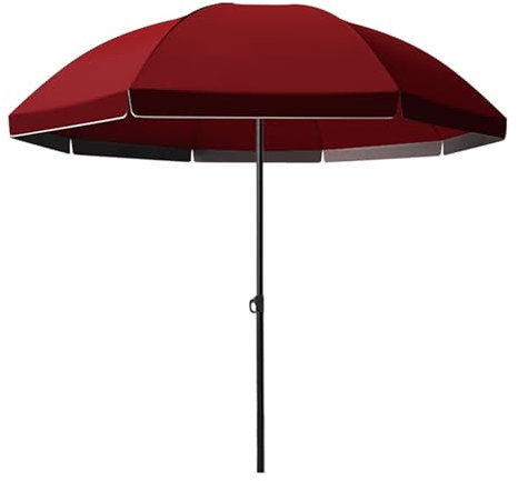 Parasol de marché rond de 2,4 m avec protection UV - Hauteur réglable - Parasol inclinable pour marchés et bord de mer - Auvent en polyester 2 couches