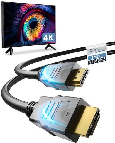 SEPO 4K HDMI Kabel – Ultra HD 2.0b – 18Gbps High-Speed – HDR, ARC, Dolby Vision – 1m/1.5m/3m/5m/10m – Gaming & Heimkino – vergoldete Kontakte – HDMI 2.0 kompatibel