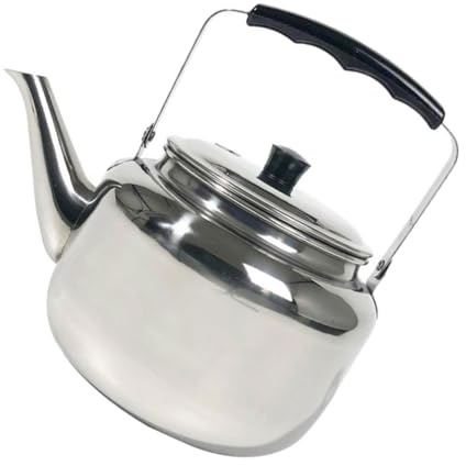 Bollitore da Fornello in Acciaio Inox 3l per Acqua | Manico in Bachelite, Colore Argento, Uso Hiking e Outdoor, Struttura Leggera dal Design Elegante