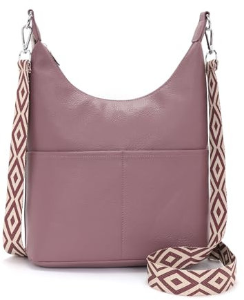 SOGYECS Polene Tasche Umhängetasche Damen Mittelgroß Handtasche Damen Groß Crossbody Bag Damen Schultertasche BLila