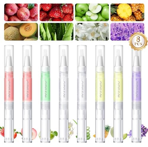 PEACECOLOR Olio per Unghie e Cuticole, 8 Penne ad Olio per Cuticole, Protezione per La Pelle, per la Riparazione di Unghie Screpolate e Secche