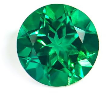 9,0 mm 2,0 ct Rund Schliff Synthetischer Smaragd Edelstein Zertifiziert | Intensive grüne Farbe | Eleganter Edelstein Glanz | Präziser Schliff | Ideal für individuelle Schmuckideen