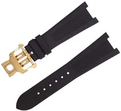 BANDKIT Für Patek Philippe Armband für Nautilus 5711/5712 Original Interface Armband Zubehör FKM Fluorkautschuk Uhrenarmbänder Rose End Link, 25-12, Achat