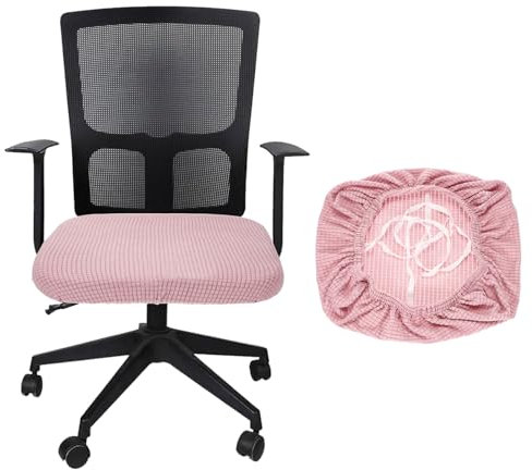 sourcing map Housse de chaise de bureau extensible, douce texturée en grille - Lavable - Protection pour siège d'ordinateur de bureau et maison, L (45-48 cm), rose