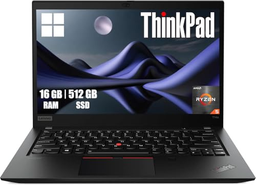 Lenovo Thinkpad T14s Gen1 Laptop, 14 FHD Notebook, AMD Ryzen 5 Pro 4650U, 16 GB RAM, 512GB SSD, QWERTY Keyboard, Windows 11 Pro (Renewed)