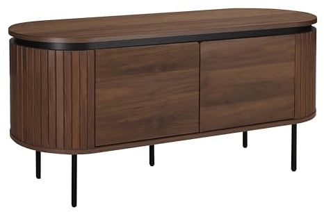 Oviala TV-Schrank, rechteckig, 2 Türen, 120 cm lang, dunkle Holzoptik