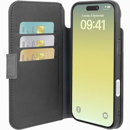 cellularline - Book Agenda - Buchhülle aus Öko-Leder - Kompatibel mit iPhone Air - Eleganz und Funktionalität in Einer Lösung - Integrierte Microban-Antibakterien-Technologie - Schwarz