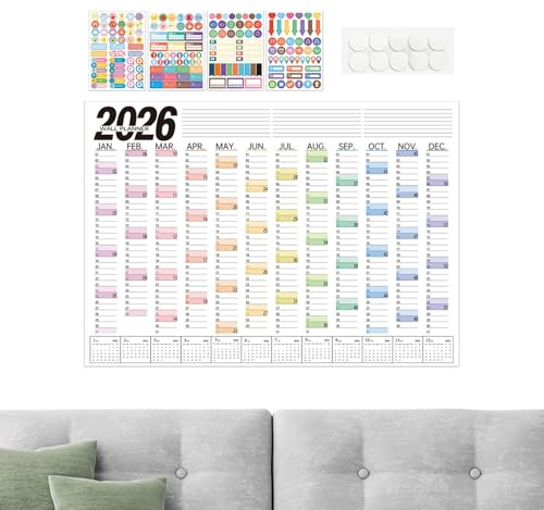 Kanoauo Wandkalender | 2026 Großer Jahresplaner Kalender - Notiz Kalender