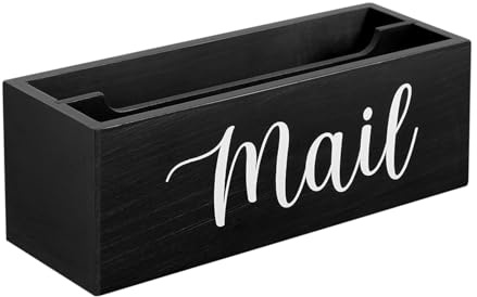 Briefhalter Aus Holz Für Die Wand | Rustikale Schreibtisch Briefablage - Organizer für Umschläge zur Wandmontage - Für Dokument, Notizbuch, Brief, Akte, Briefumschlag, Etikett, Foto, Dokument