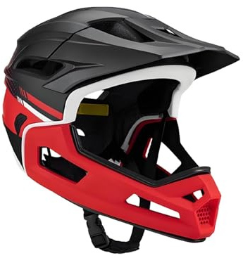 Casco Mountain Bike Full Face - 29x17cm Adulto Casco Integrale Antishocks | Protezione Testa Con Mentoniera Rimovibile Visiera | Regolabile Unisex Per Bici Downhill Enduroo Skate Rock Climbing 58-62cm